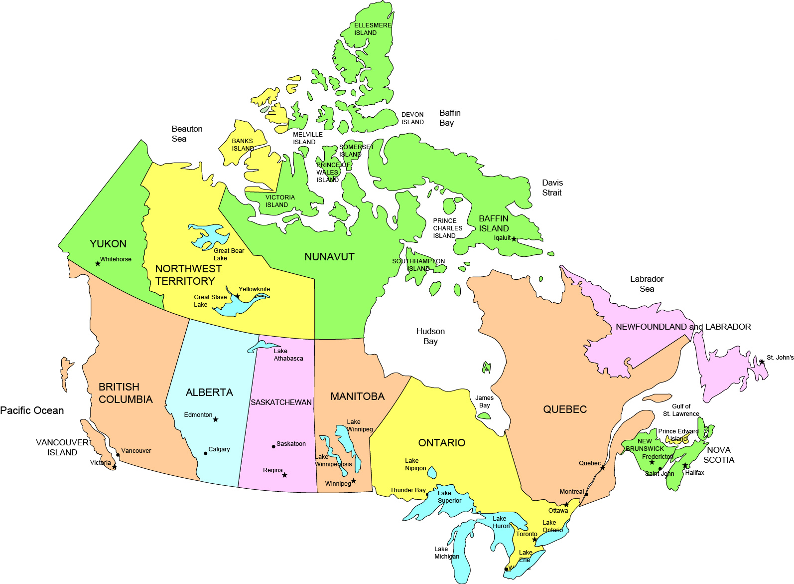 Canada provinces and territories